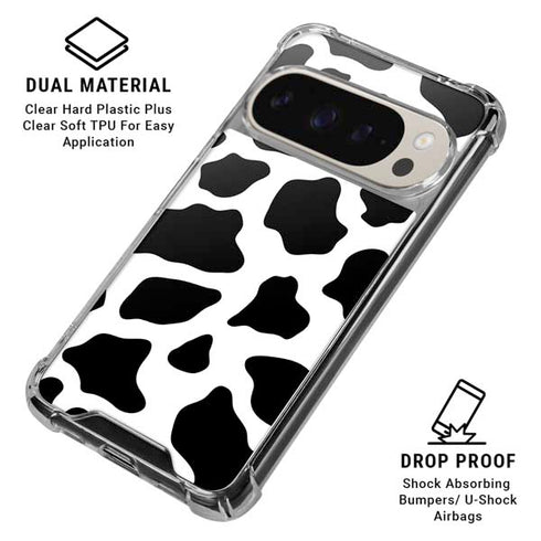 Cow Print Pixel 9 Pro XL Clear Case
